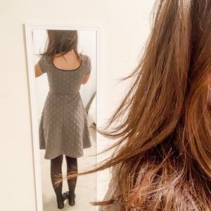 Anthropologie THML Lyrie Textured Polka Dot Dress